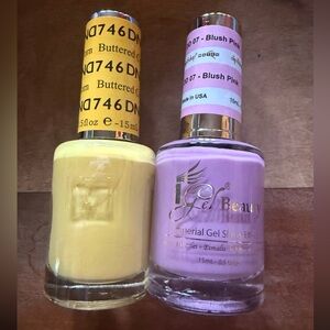 Daisy Buttered Corn gel polish and blush pink imperial gel shine effect New